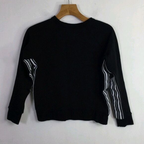 Athleta Womens 24/7 Striped Crew-Neck Sweatshirt Long Sleeves Black Size Small - Picture 10 of 16